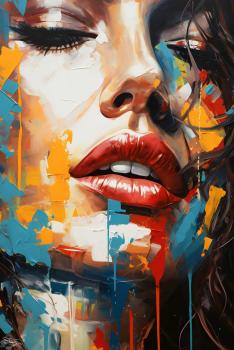 A woman with sexy lips